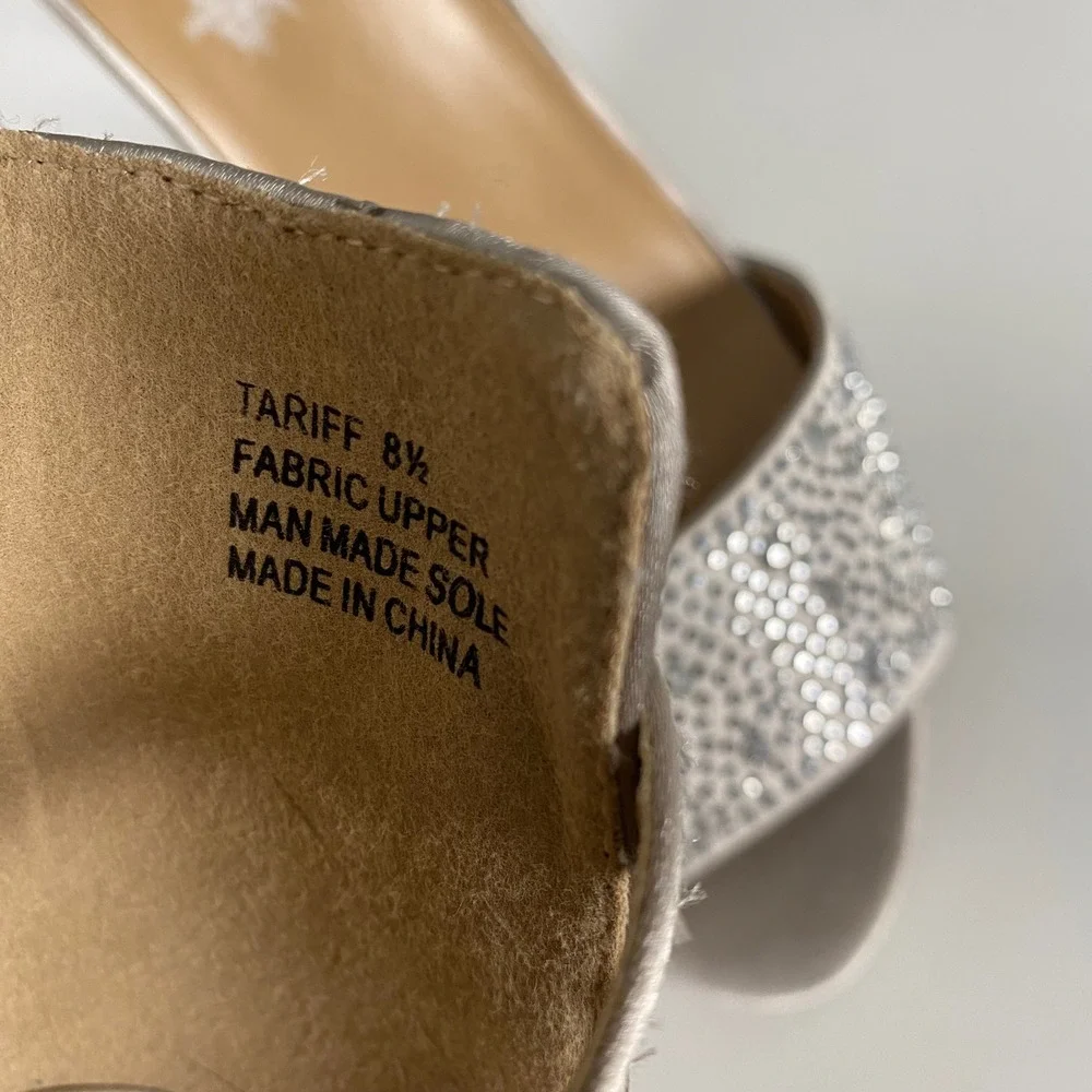 Zigi Soho Tariff Champagne Rhinestone Ankle Strap‎ Stiletto Heels Womens 8.5 SU
